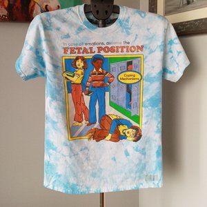 Steven Rhodes Tie Dye 'In case of emotions, assume the Fetal Position" T-Shirt